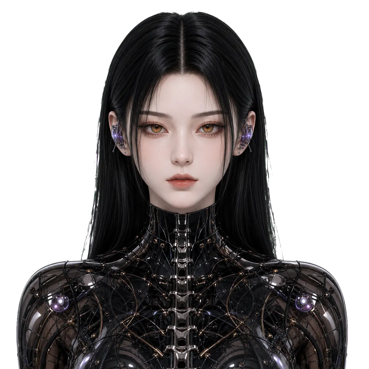 Synari — étude noire, visage